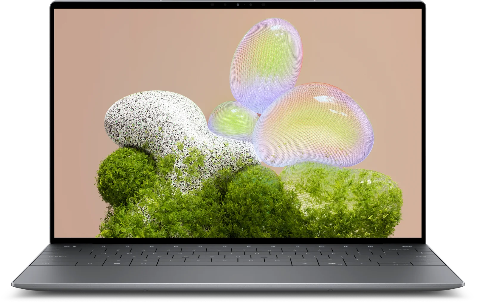 Dell XPS 13 9350 vu de trois quarts, châssis InfinityEdge usiné, capot magnésium-aluminium
